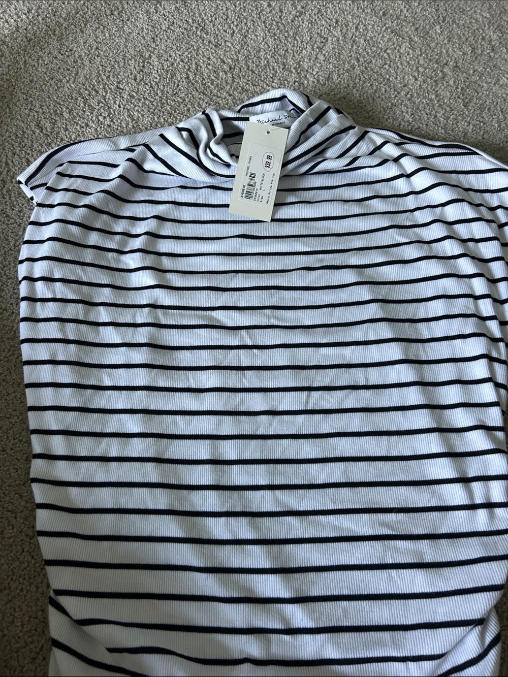 Michael Stars Black and White Striped Short Sleeve Tee
